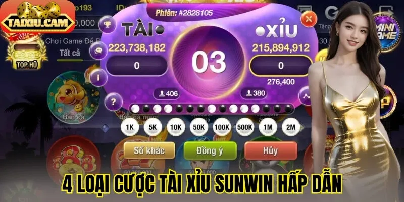 4 loại cược tài xỉu Sunwin hấp dẫn