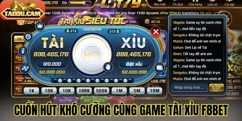 Cuốn hút khó cưỡng cùng game tài xỉu F8Bet