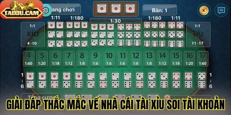 Giải đáp thắc mắc về nhà cái tài xỉu soi tài khoản