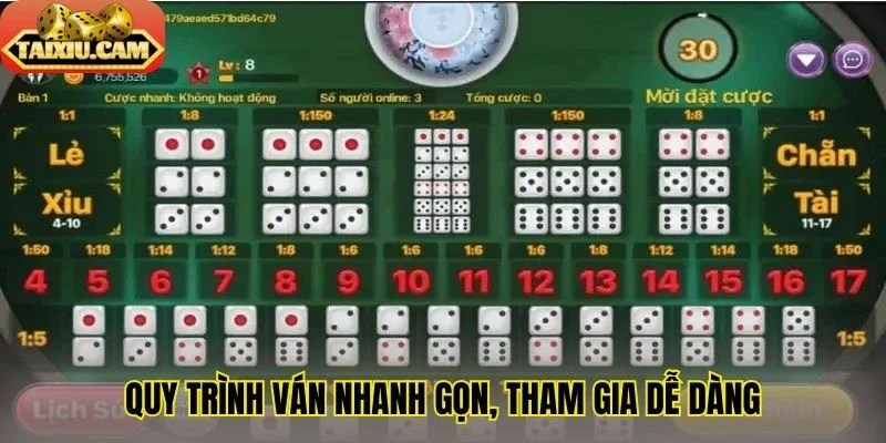 Quy trình ván nhanh gọn, tham gia dễ dàng