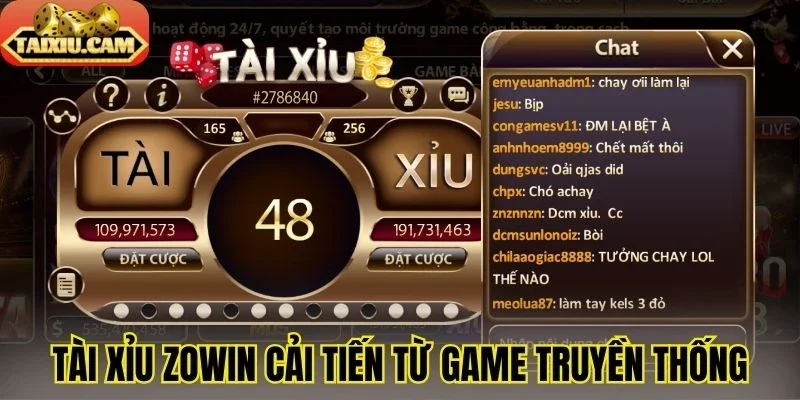 Tài xỉu Zowin cải tiến từ game truyền thống