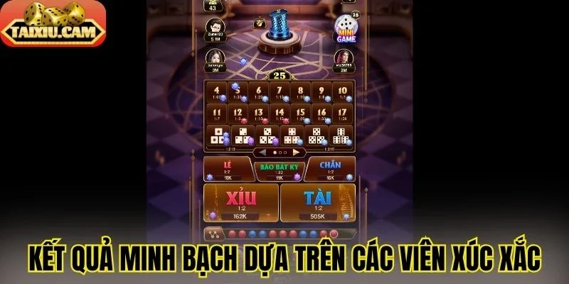 Kết quả minh bạch dựa trên các viên xúc xắc