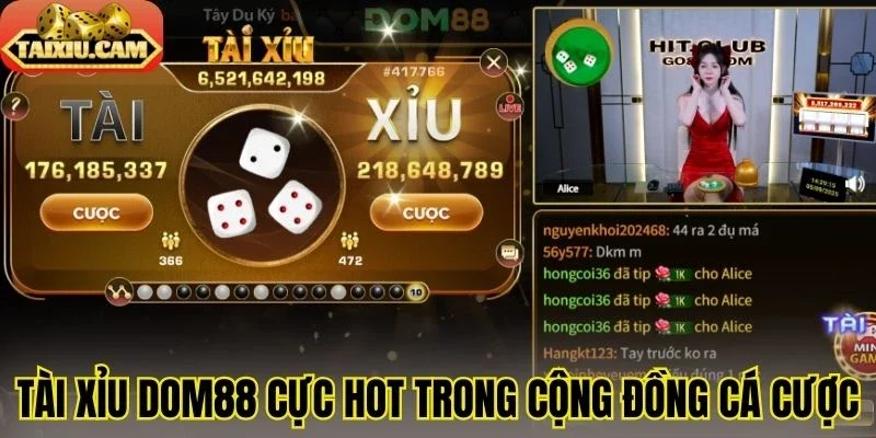 Tài xỉu Dom88 cực hot trong cộng đồng cá cược